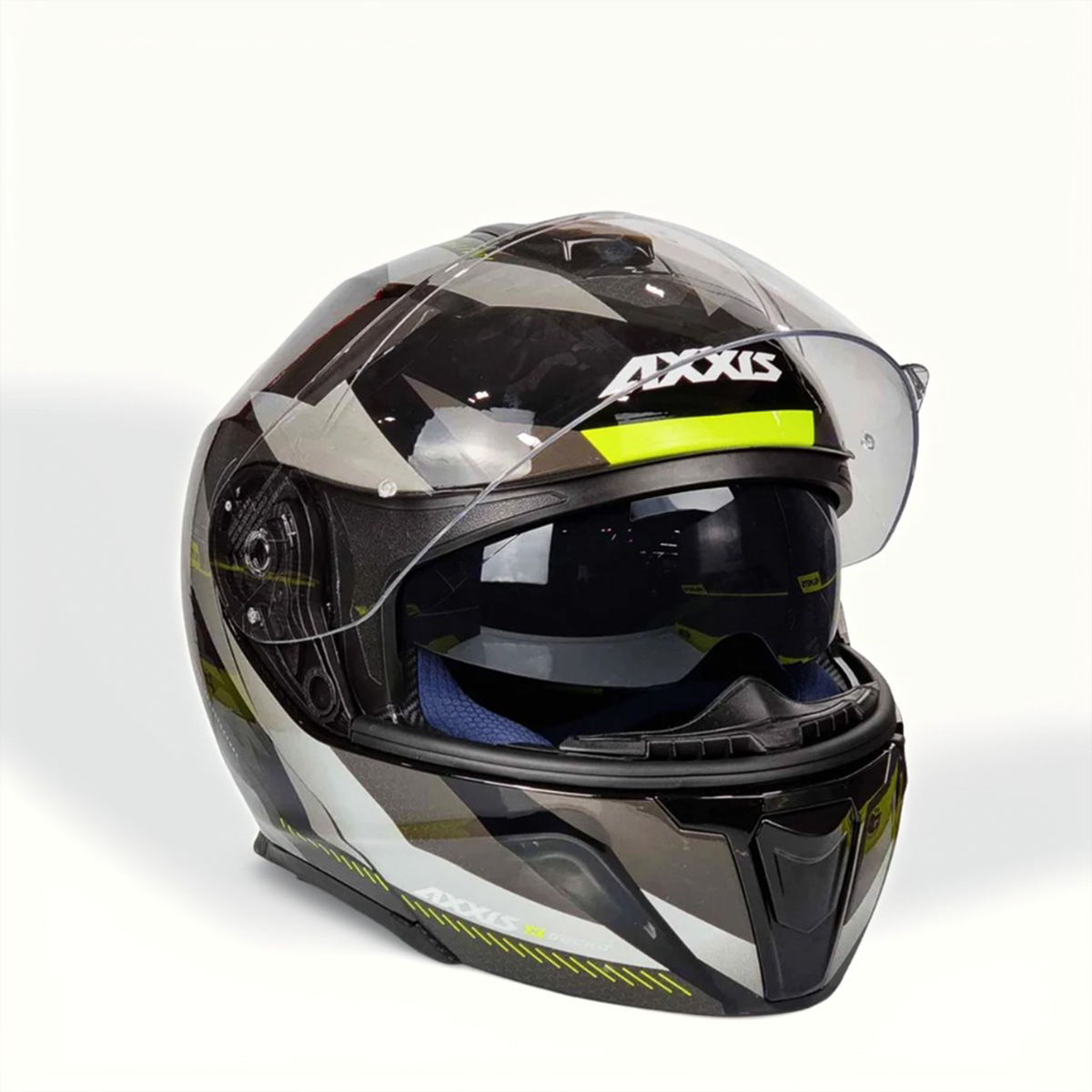 Full Face Axxis Eagle Gecko SV  Shield B2 Glossy Grey - Helmet. 
