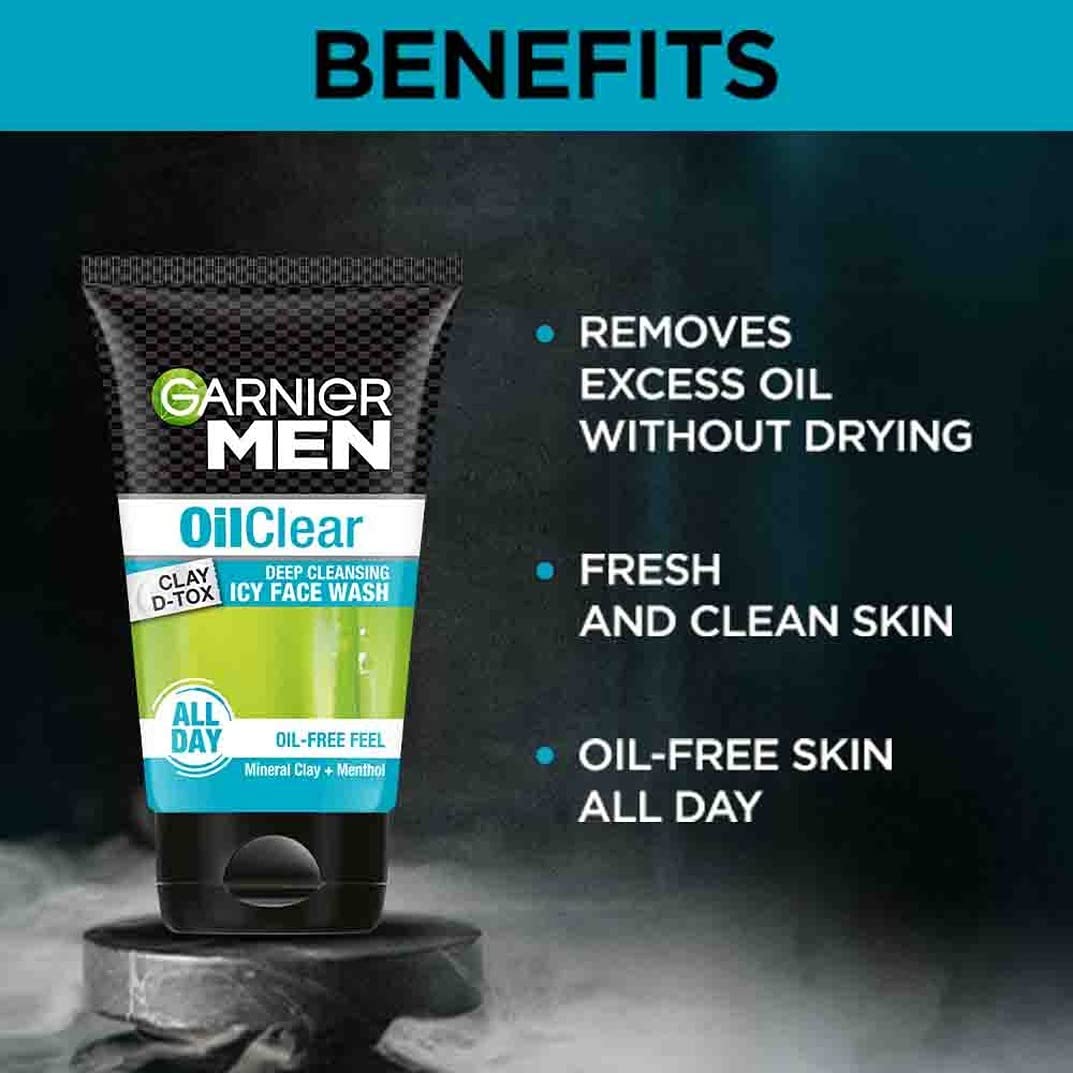 Amazon.com: Garnier Men Oil Clear Face Wash, 100G 100Gm : Beauty & Personal  Care