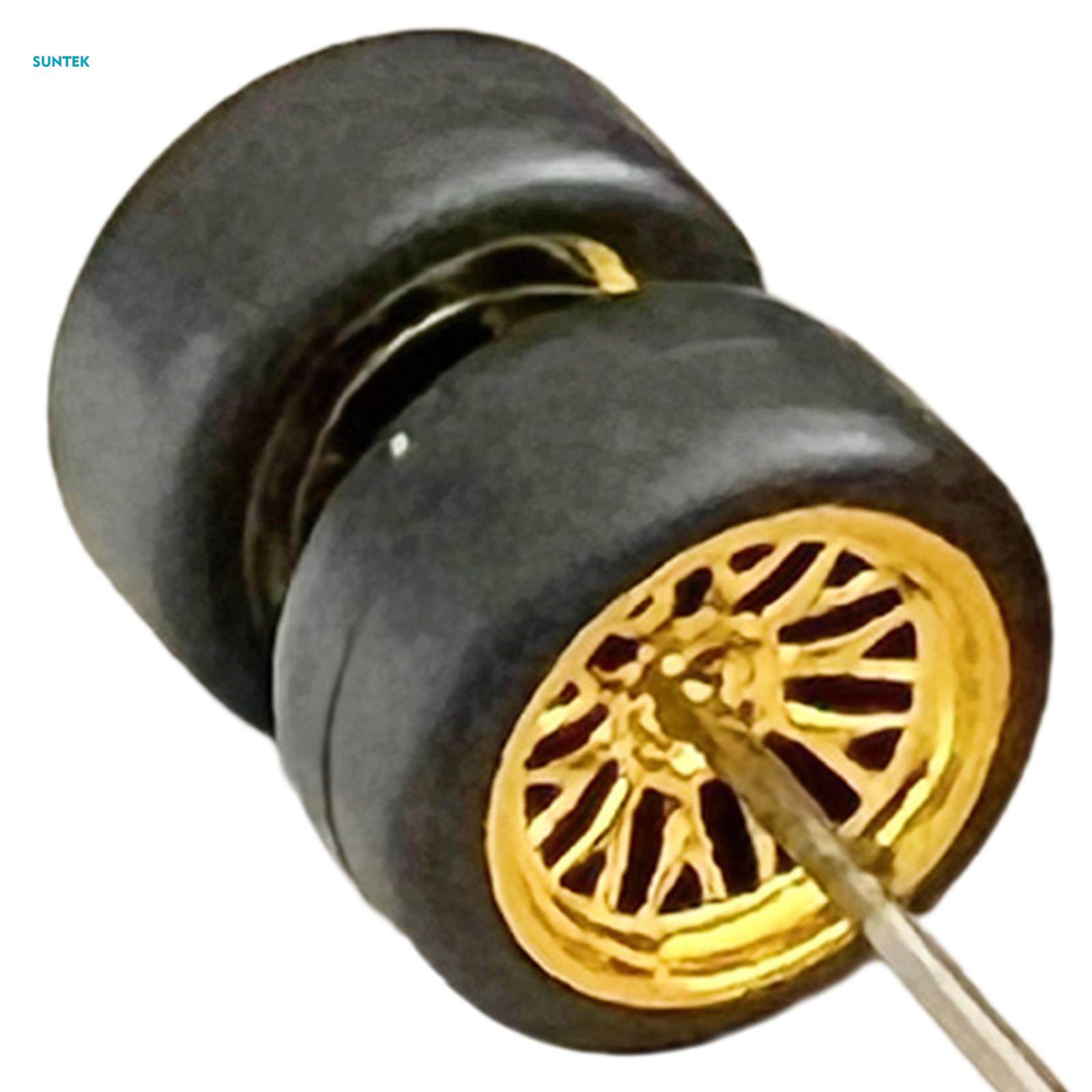 8Pcs 1/64 Scale Modified Tire with Car Wheels Axles for Diecast Car Model. 