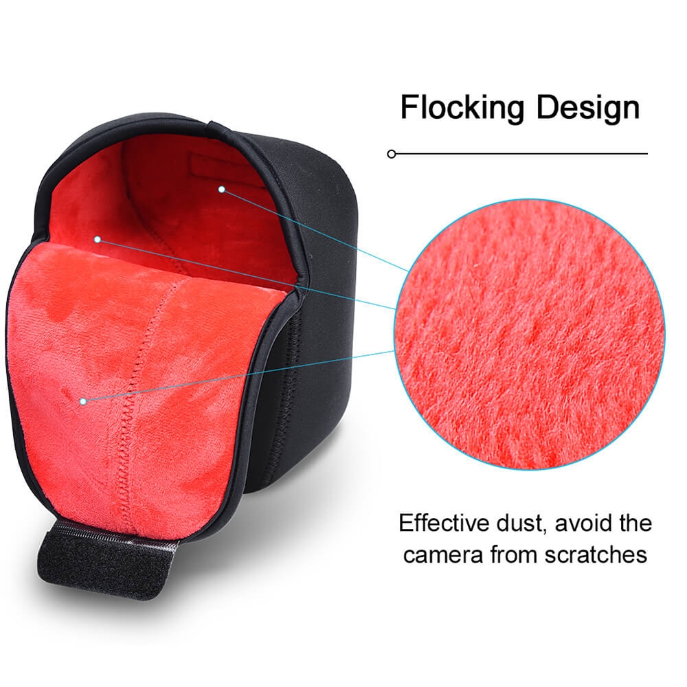 NEW- CADeN H6 Shockproof Waterproof Camera Liner Neoprene Bag Case, Size: 17 x 10.5 x 22cm (Black Red). 