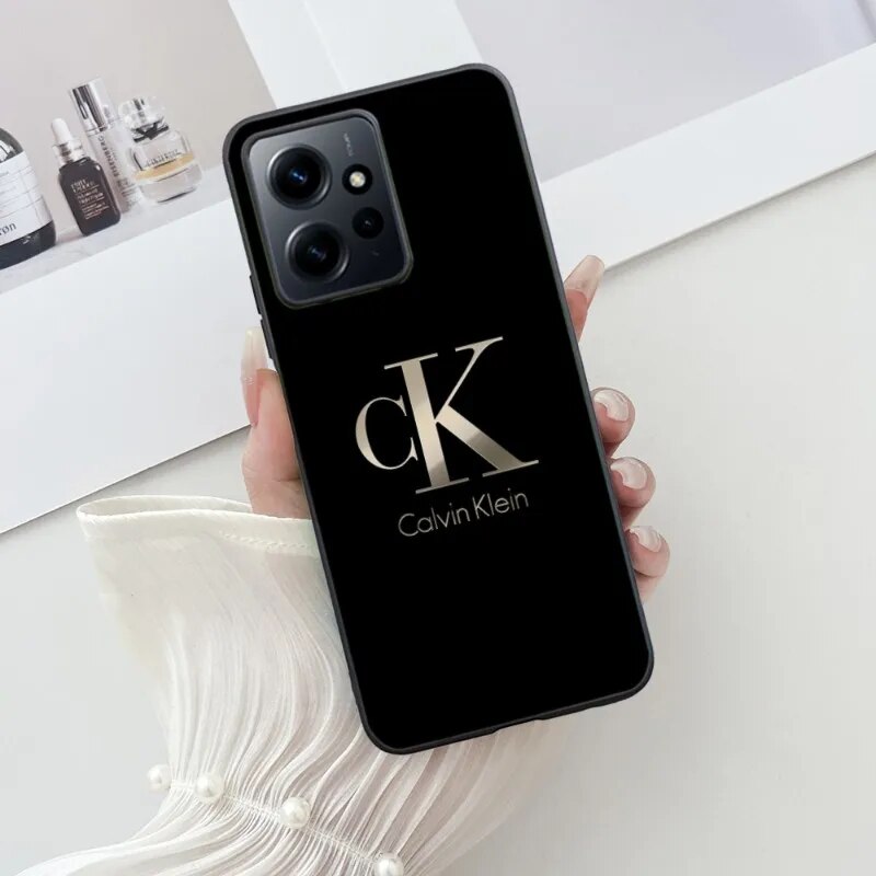 CK Pattern Mobile Cell Phone Case for Xiaomi 13 12 11 S T Ultra Lite Redmi Note 12 10 POCO F4 F5 X5 Pro 5G Black Cover Funda. 