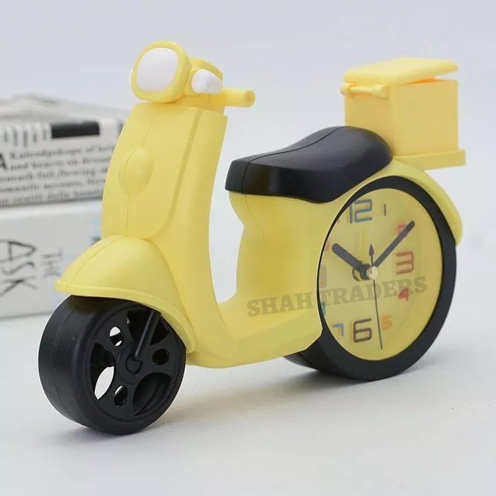 VESPA LX 1054 WEKER CLOCK - VESPA MOTORCYCLE WEKER CLOCK - CHARACTER WEKER CLOCK - TABLE CLOCK - ALARM CLOCK. 