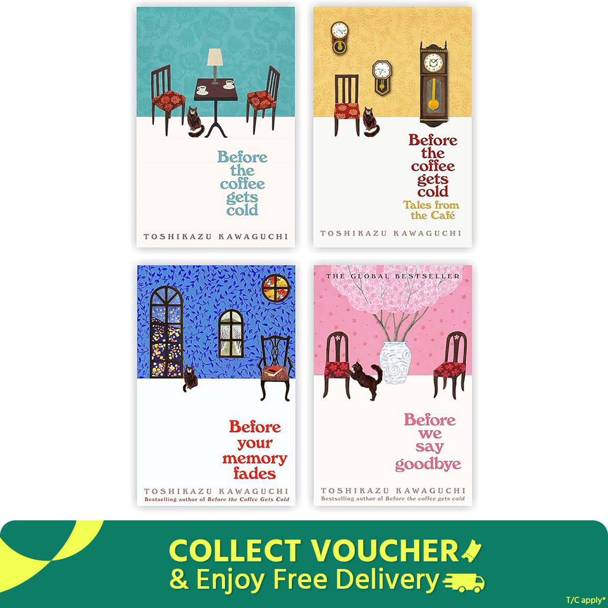 (Before The Coffee Gets Cold+Tales From The Cafe+ Before Your Memory Fades + Before We Say Goodbye)4 Books Super collection Set