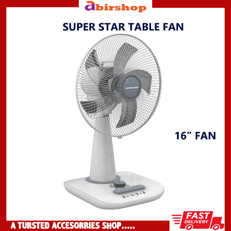 SUPER STAR 16inch Table Fan 3 control Time control swith Fan