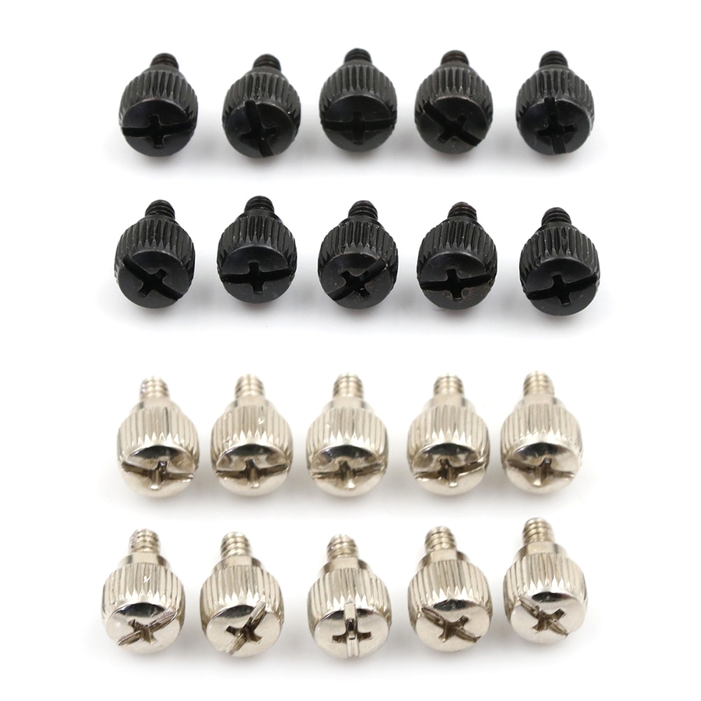 10pcs Computer Case Screws Black Or Nickel Computer Case Screw Hand en Thumb Screw Overall Size 14 x 9mm. 