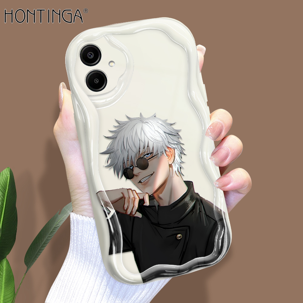 Hontinga for Samsung A06 Back Cover Anime Cartoon Phone Case Cream Texture Wavy Edge Soft Mobile Cover. 