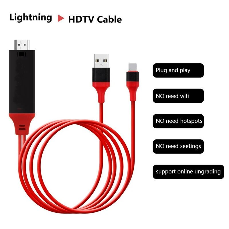 HDTV Cable Display for IPhone for Samsung Huawei Phone Screen Connect To HDMI HD TV Projector Audio Video Adapter Converter. 