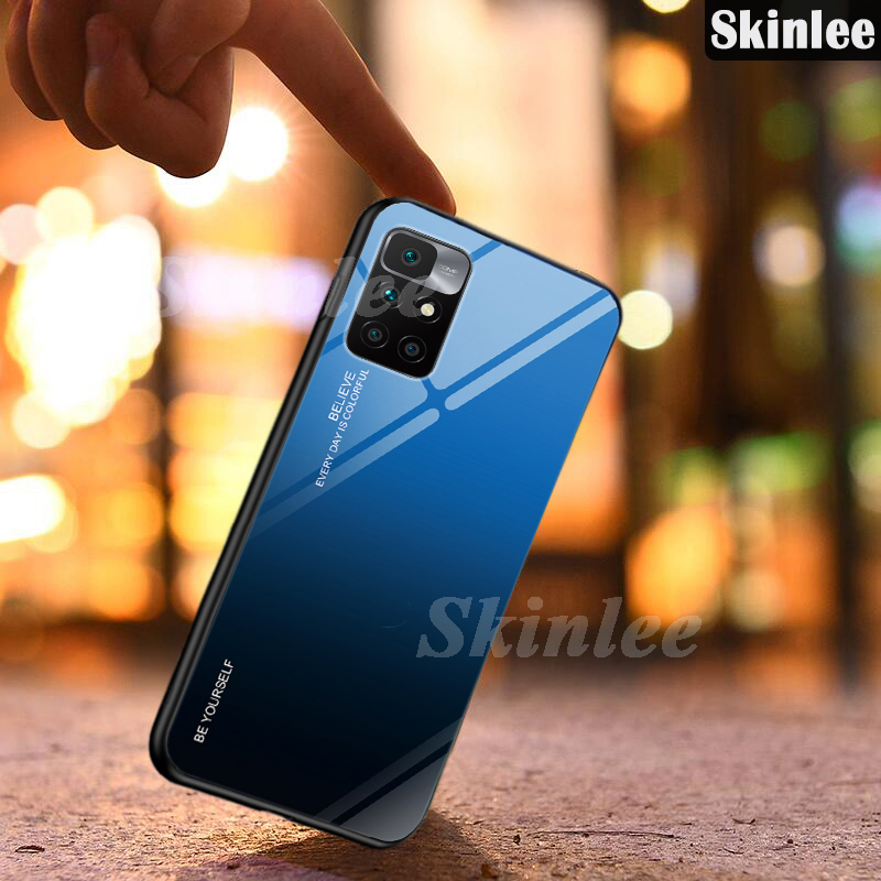Phone Case Redmi Note 11S Tempered Glass Protector Cases for Redmi Note 11S Phone Cover Cases Aurora Mirror Back Cover