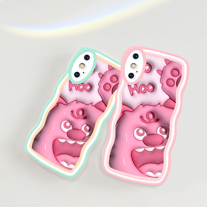 Linemond Pink Big Mouth Bear phone case for Samsung Galaxy Note 10 Plus Note10 Note20 Note20 Pro Note20 Ultra M10 M10S M11 M12 M21 M22 M23 5G M30S M40S M02 cover,soft case for girl. 