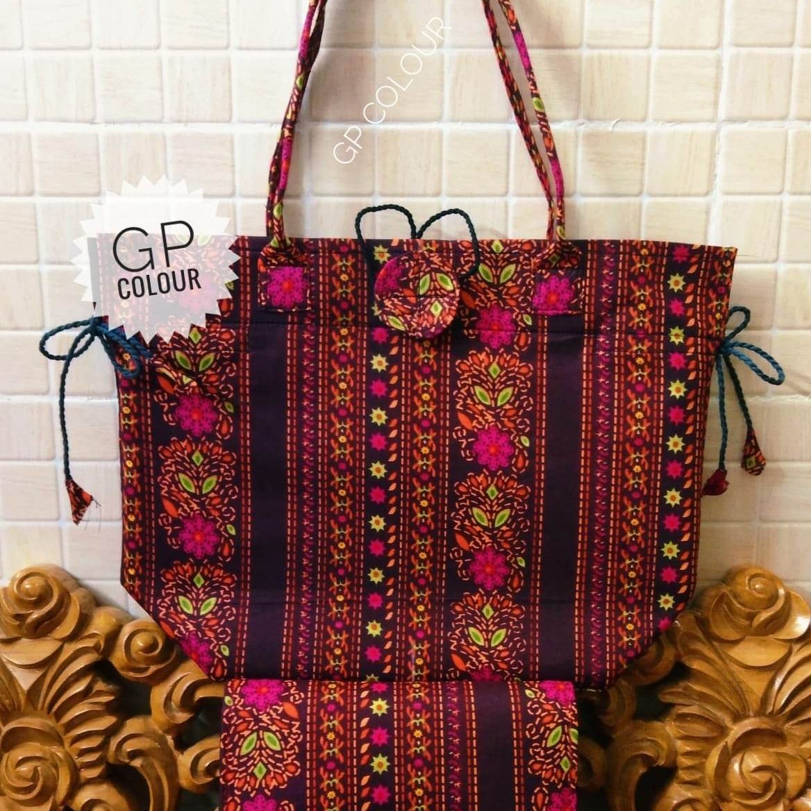 Ladies Bag Price in Bangladesh, Jute with Patchwork Design