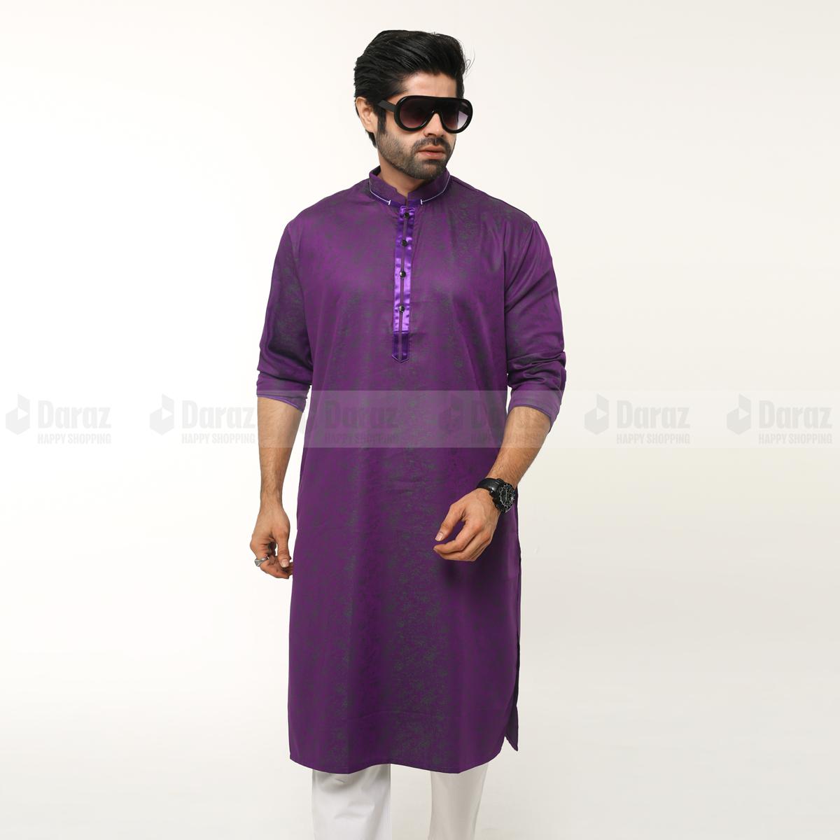 LeeWear men's weaving design Punjabi kurta Imported Machine weave jacquard cotton fabrics Mandarin Collar Straight shape with regular style Short button placket Two side pockets Long regular sleeves PN21116