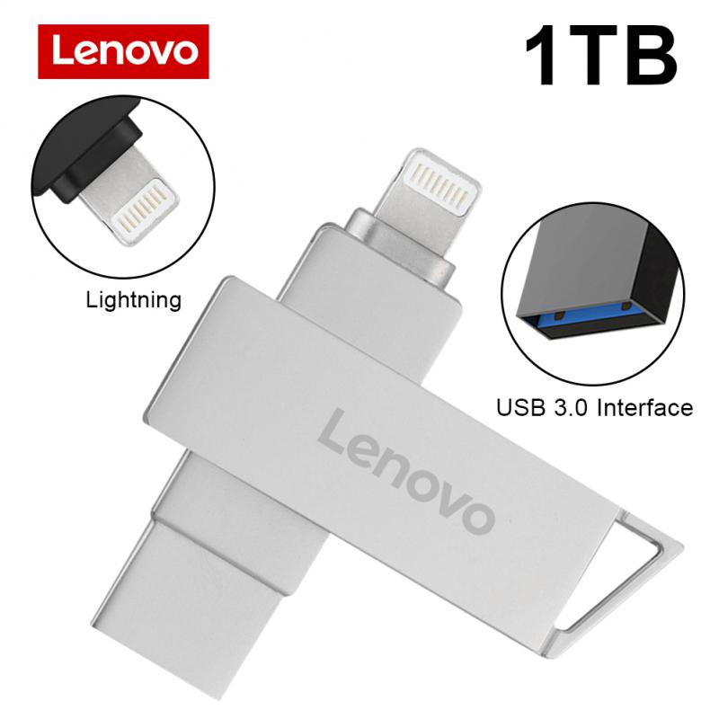 Lenovo USB Flash Drive Rotatable 3 IN 1 USB 3.0 Lightning TYPE-C Interface Pen Drive 2TB Usb Memory Cle Usb For IphonePC Ps4 Ps5. 
