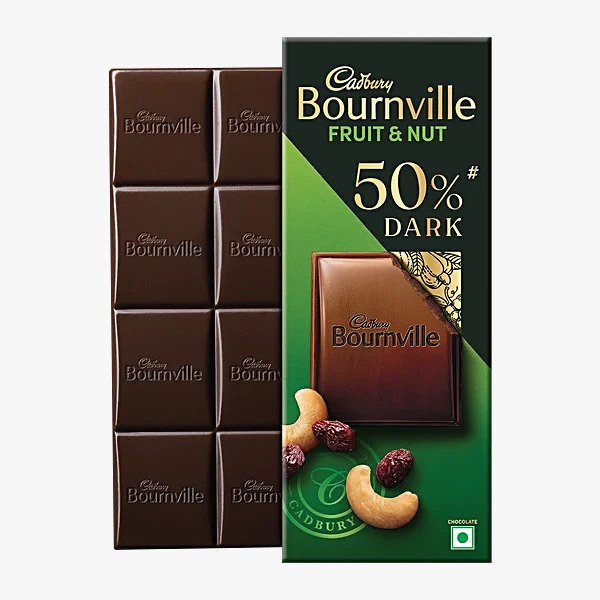 Cadbury Bournville Fruit & Nut 50% Dark Chocolate Bar 80g INDIAN. 
