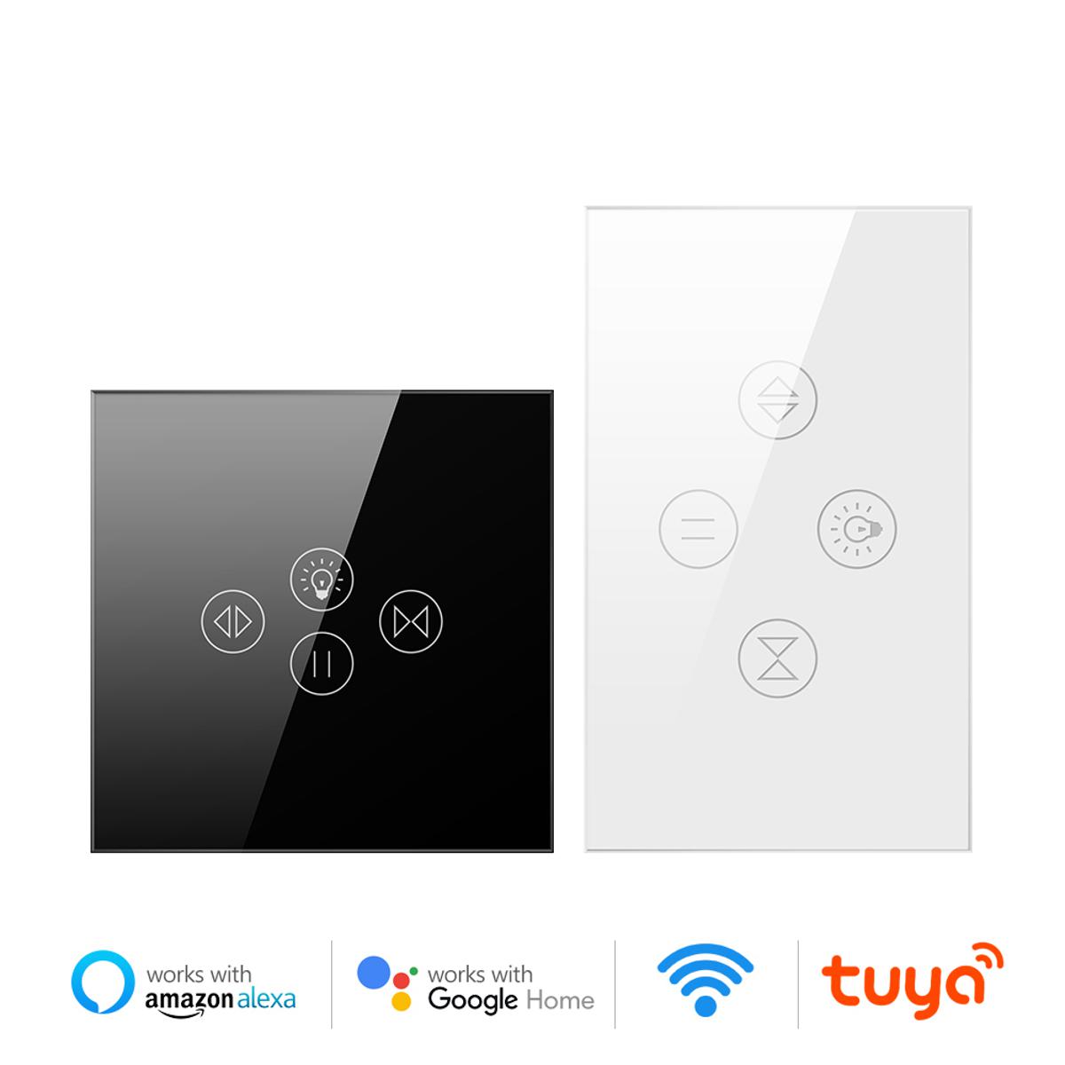 2 In 1 Tuya Smart Life WiFi Roller Shutter Curtain Light Switch For Electric Motorized Blinds Work For Alexa,Google Home,Alice