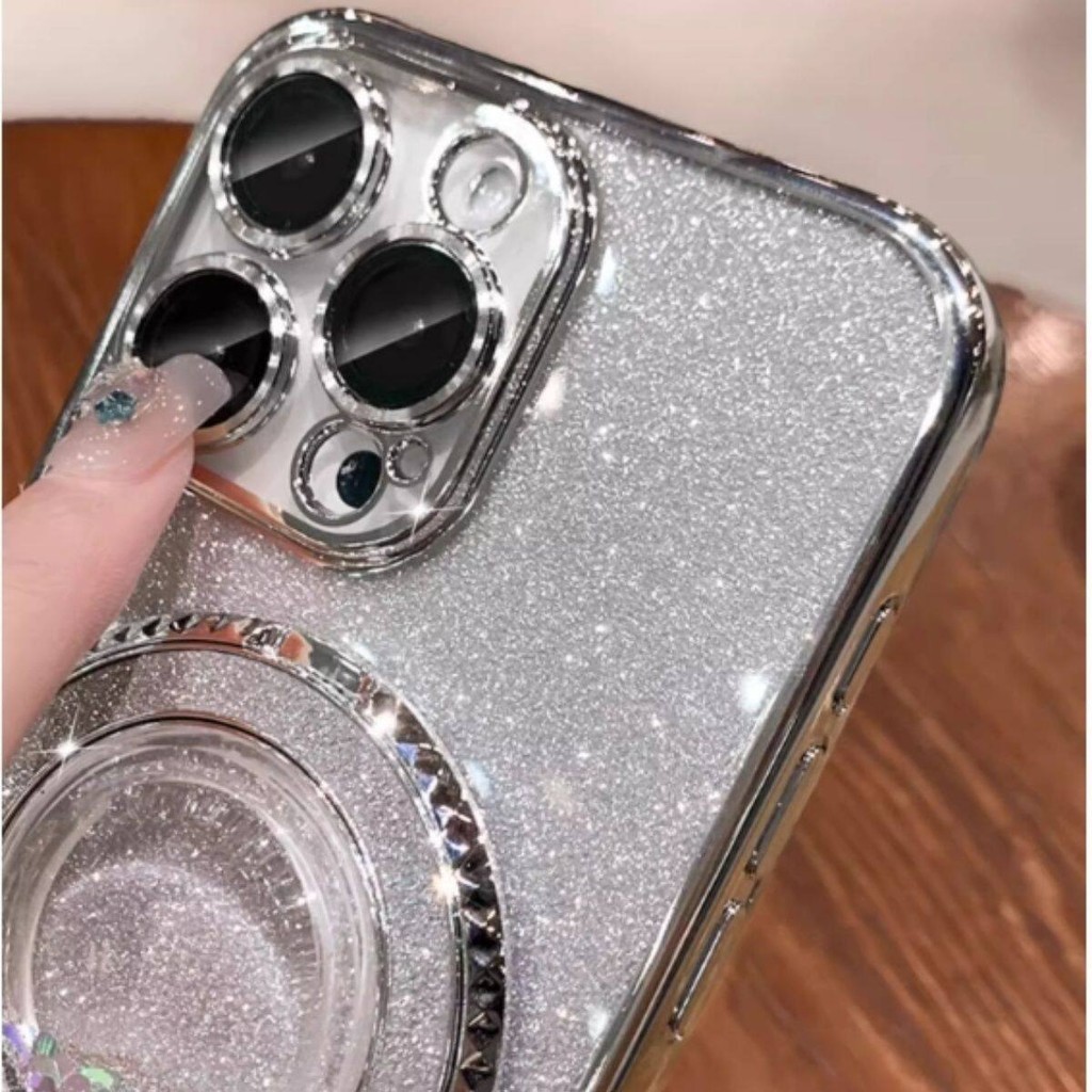 New Phone case Infinix Hot 40 Hot 40i Hot 40 Pro Back cover Liquid Glitter Quicksand Hourglass Stand Holder Luxury Shiny Gradient Plating Girls Slim Phone cases Transparent softcase Silicone Pouch Women. 