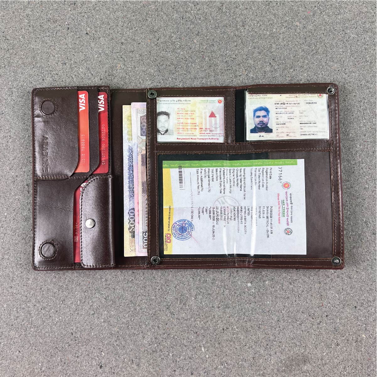 Leather Multinational Single Mobile  Long Moto Wallet AB-LDW02. 