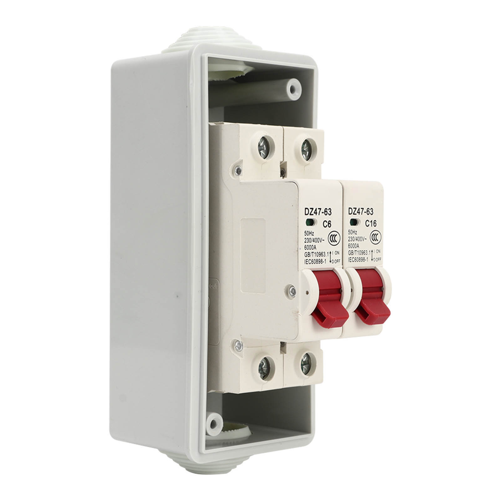 2 Channel Mini Circuit Breaker MCB C Type Waterproof Distribution Box 230V 400V. 
