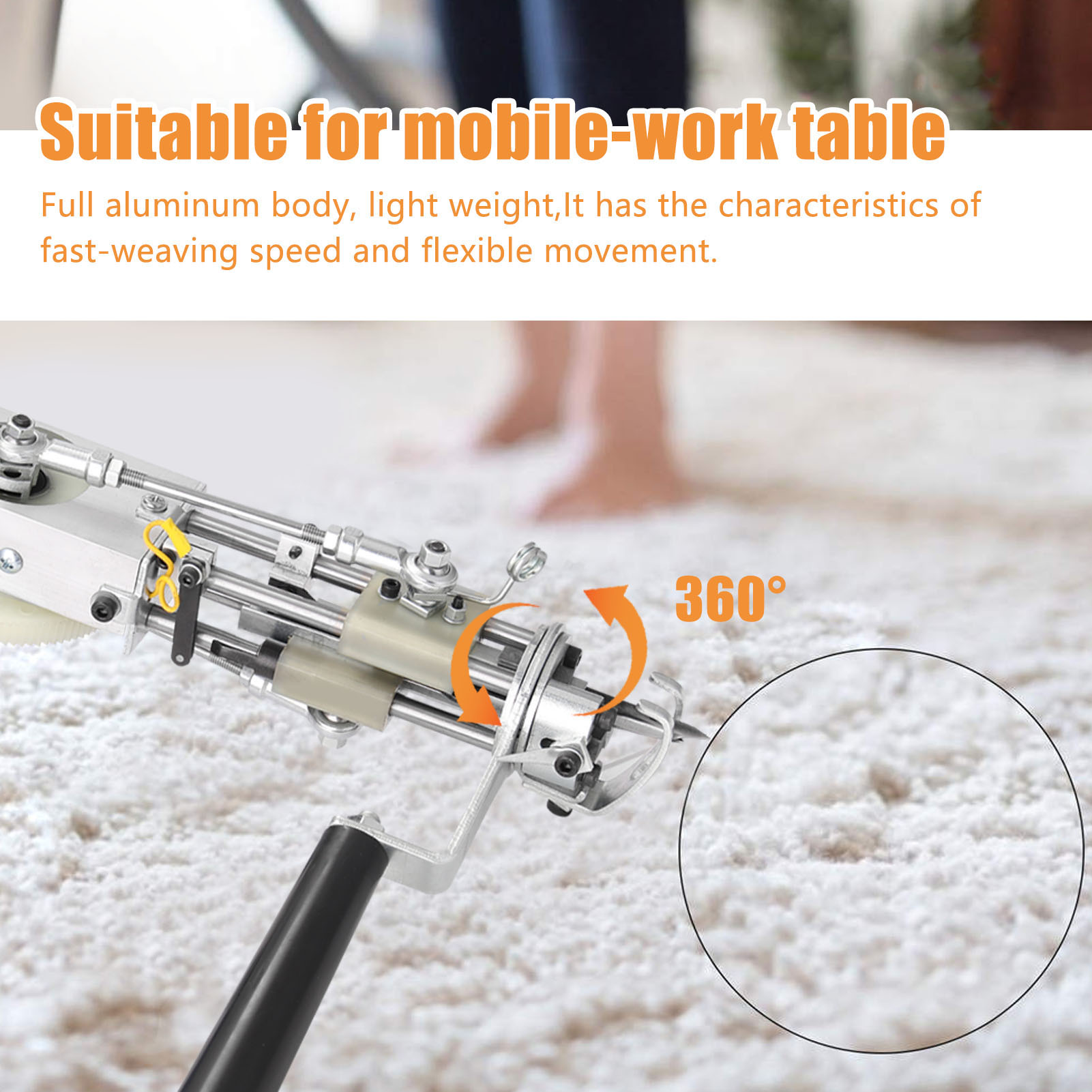 KOGEEK Electric Carpet Tufting Weaving Machine Professional Flocking Device Industrial Embroidery Tool Cut-Pile Loop-Pile Knitting Equipment. 