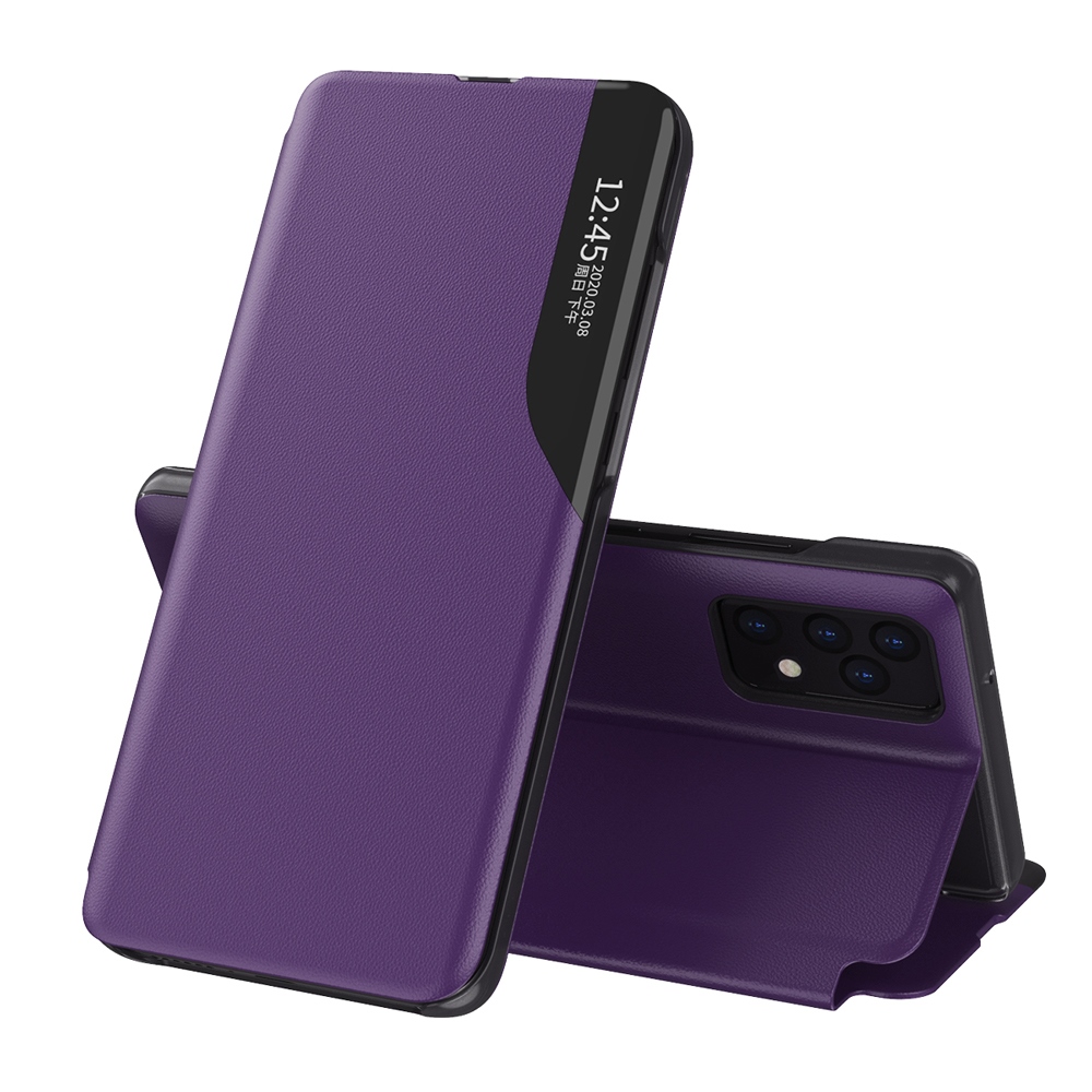 For Samsung Galaxy A52/Galaxy A52 5G Smart View Window Flip Stand Cover PU Leather Protective Case. 