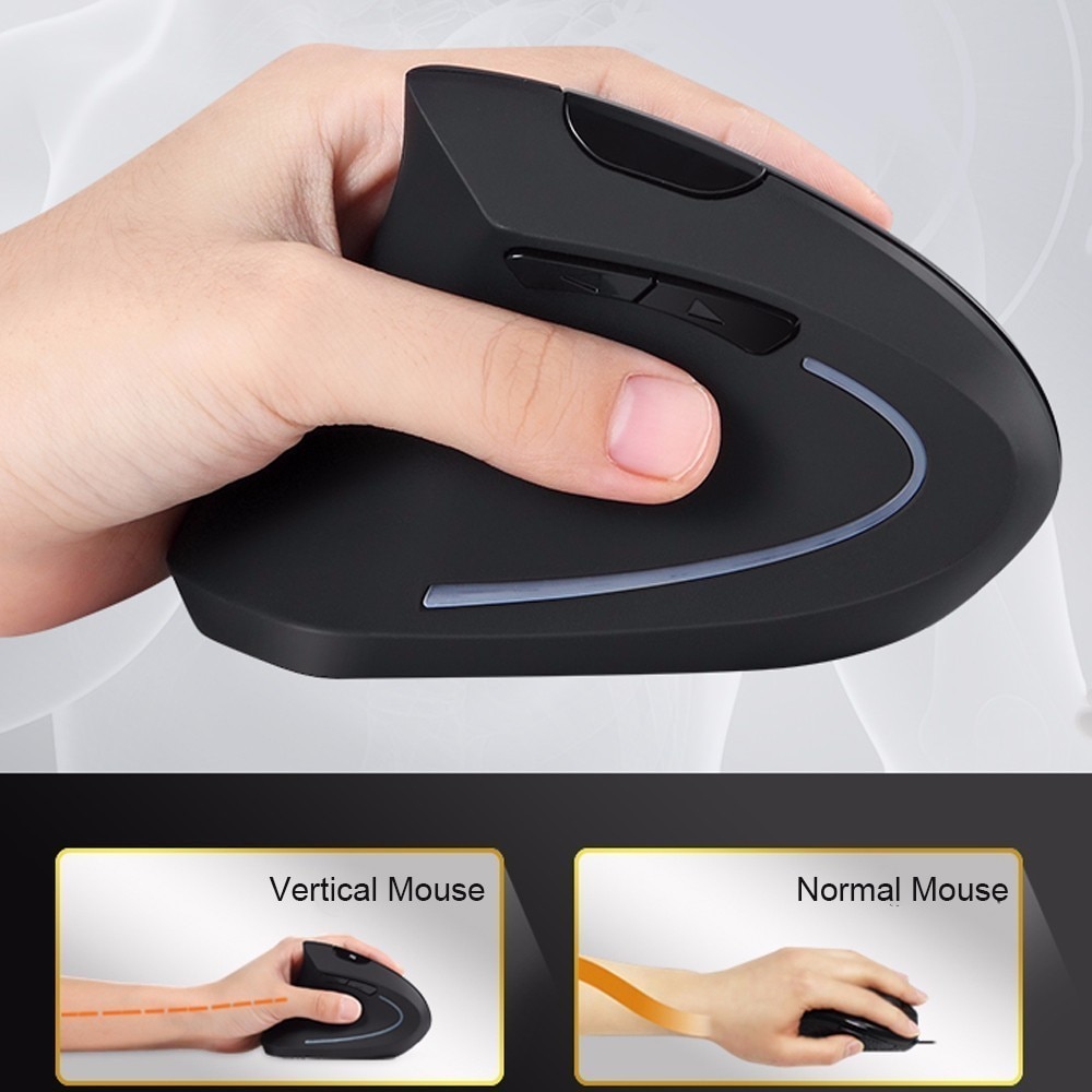 CHYI Left Handed Wireless Vertical Mouse Left Hand Ergonomic Rechargeable Optical Usb Mause 6 Button PC Gaming Mice For Laptop. 