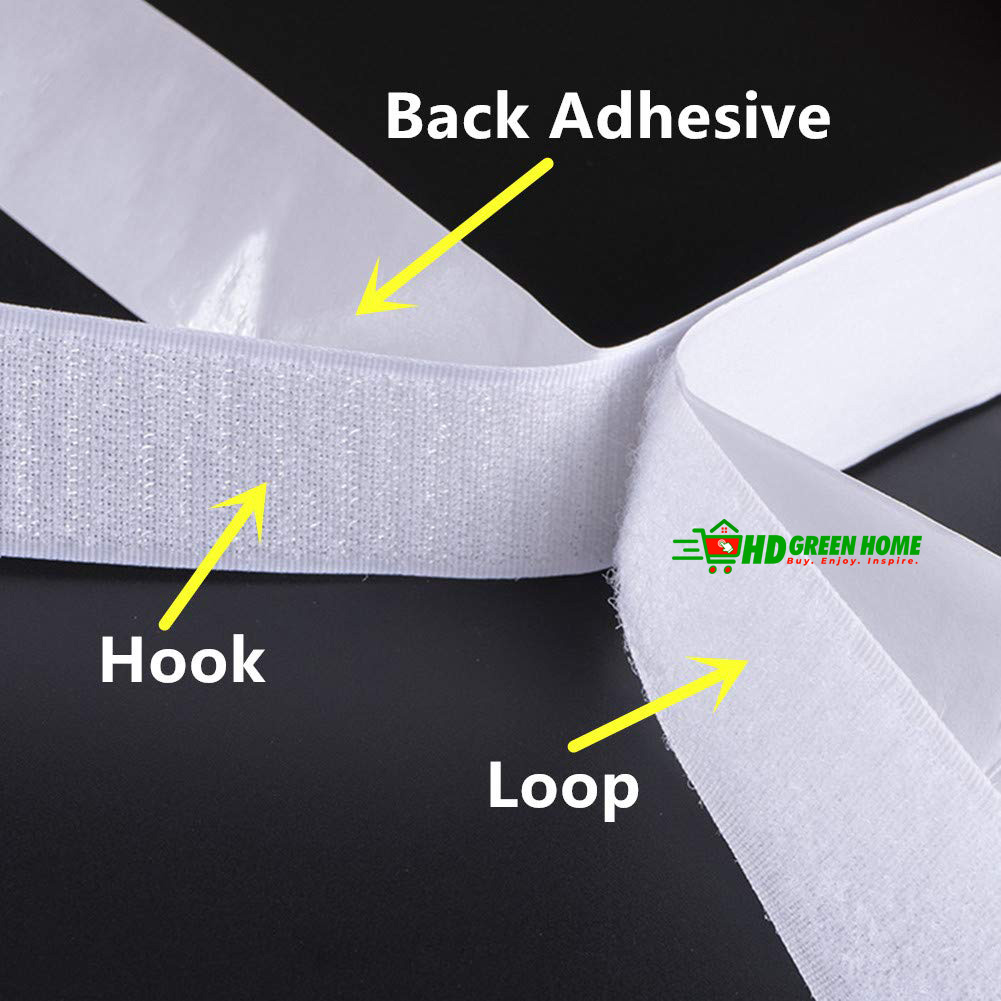 2M × 3cm Self Adhesive Hook and Loop Velcro Tape Double Sided Sticky Back Velcro Strip (White). 