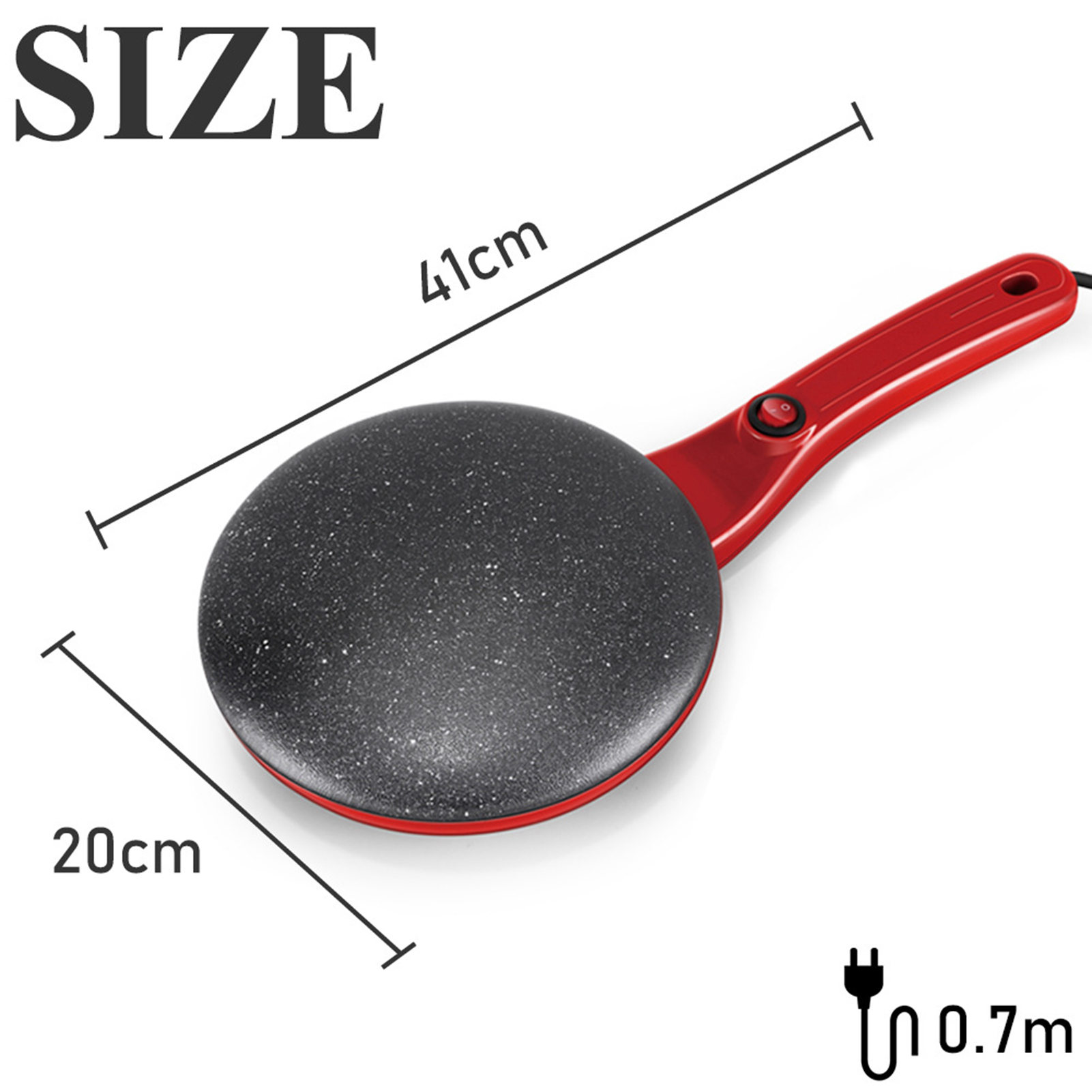 Non-stick Coating Electric Crepe Pizza Maker Portable Pancake Machine Griddle Baking Pan Kitchen Cooking Tools Automatic Temperature Control, for Pancakes, Blintz, Chapati, Eggs Roll, Tortillas. 
