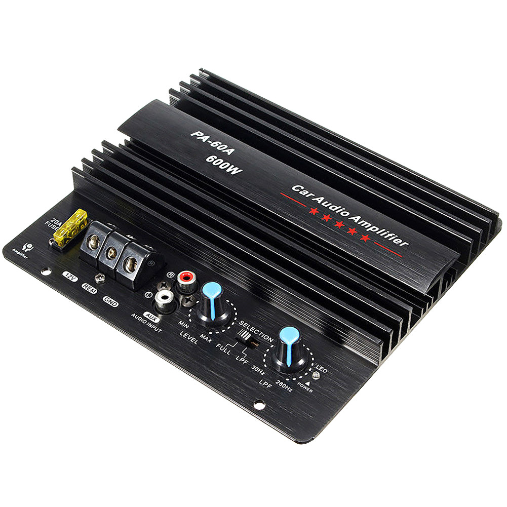 12V 600W Car Amplifier Board PA-60A Subwoofer Circuit Module Car Power Amplifier,Black. 