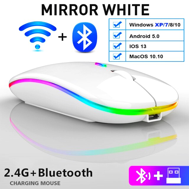 Rechargeable Wireless Rgb Waterproof Optical Mouse For Pc And Laptop