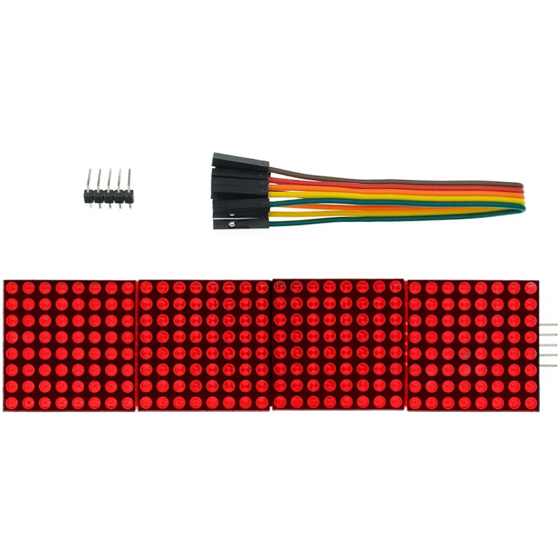 MAX7219 Dot Matrix Module Microcontroller Display Module MCU LED Display Control Module For Arduino 5V DIY Kits 4 in 1 Red/Green. 