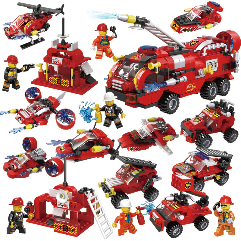 Compatible with Lego Small Box Mingdi Assembling Building Blocks Toy Fire Tank Battleship Air Children's Puzzle C026