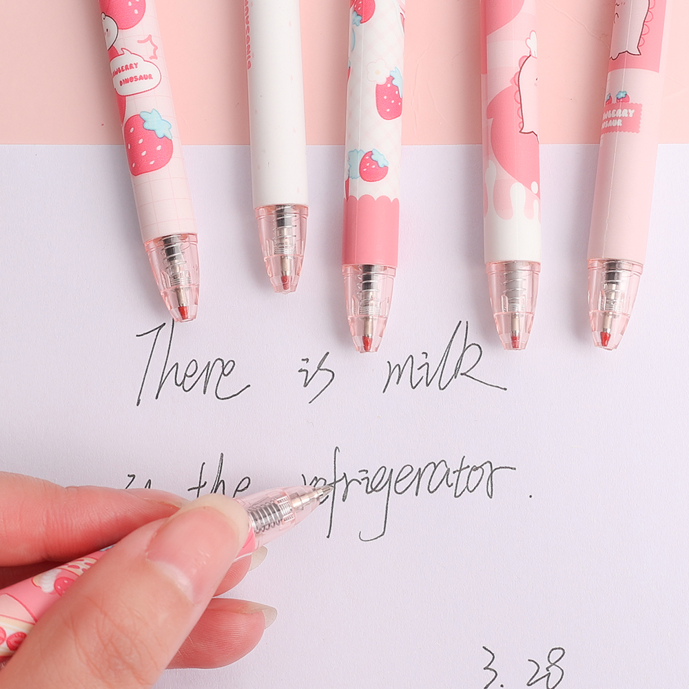 New 1/10Pc 0.5Mm Little Dinoaur Cartoon Gel Pen Preing Pen Roller Ballpoint Pen Cute Pink tationery Bullet Head ignature Pen tationer. 