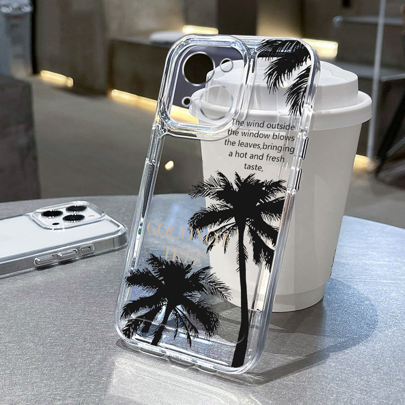 Black coconut phone case suitable for Xiaomi 13pro space shell k60 supreme transparent note12turbo/Xiaomi
