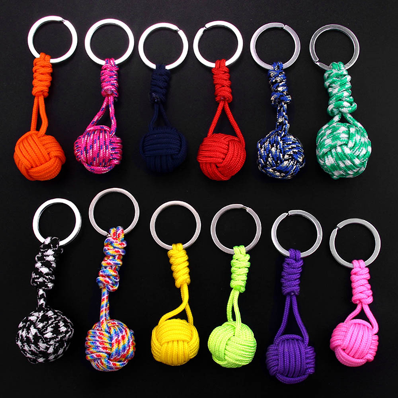 Parachute Woven Rope Ball Keychain Lanyard Key Ring Monkey Fist Key Chains