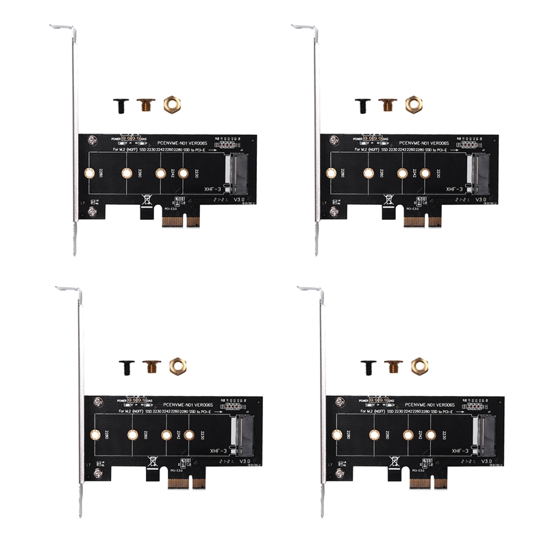 4X Add On Cards PCIE to M2 Adapter PCI Express 3.0 X1 to NVME SSD M2 PCIE Raiser Adapter Support 2230 2242 M.2 SSD. 