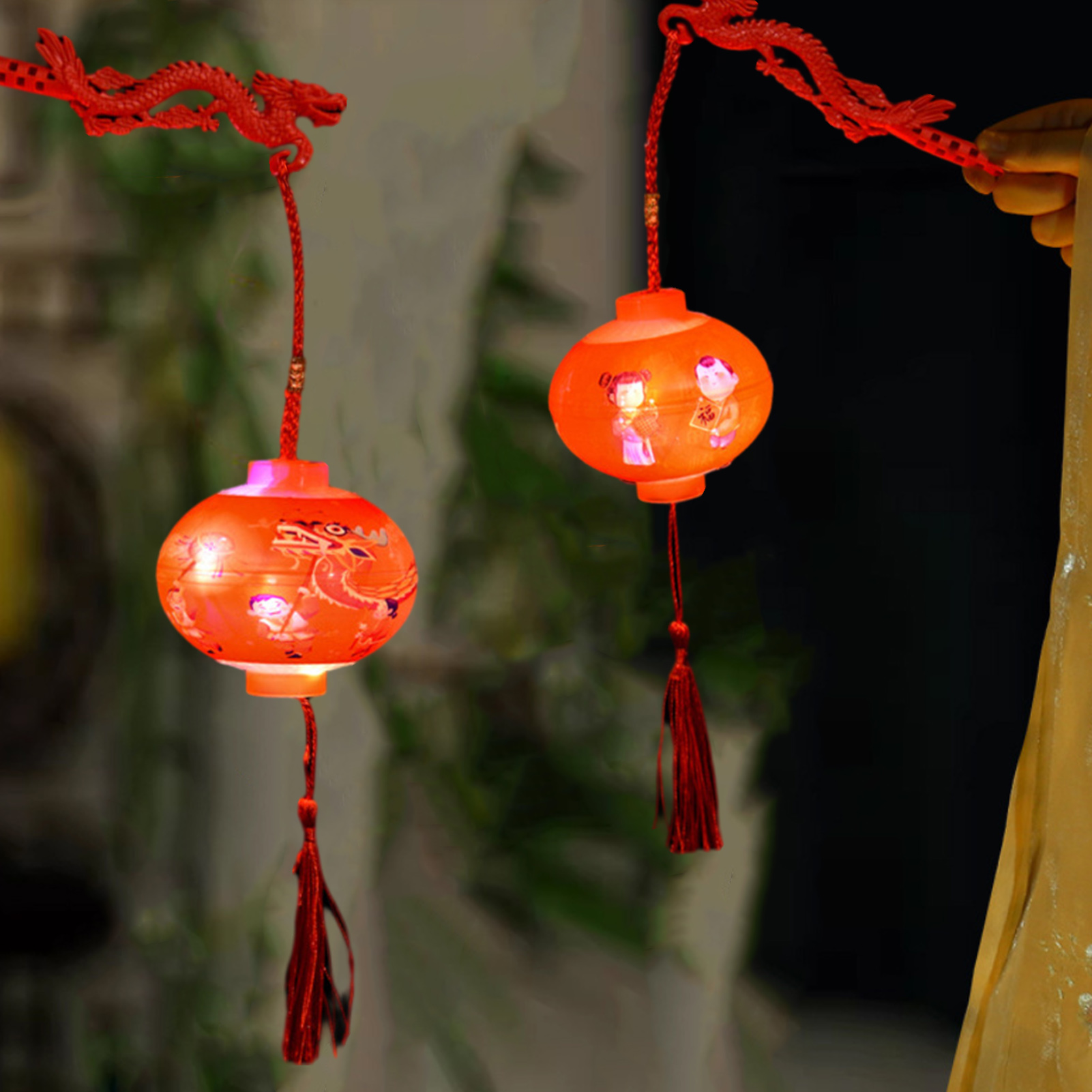Chinese Lantern Dragon Lantern Toy for New Year Spring Festival Handheld Chinese Style Lantern with 3 Flash Modes Kids Decoration Spring Festival Lantern. 