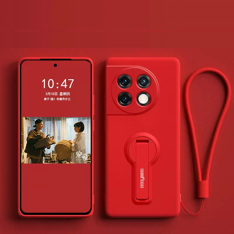 Luxury Soft Silicone Case Cover With Holder Stand For OnePlus One Plus 11 10 12 9 9R 8 7T 12R 11R ACE Pro 5G Phone Case Funda. 