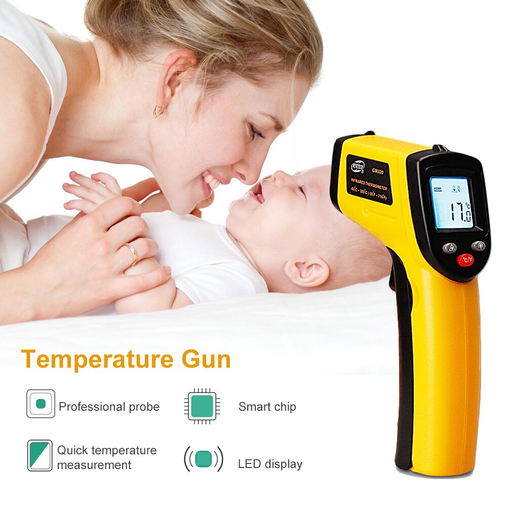 Gm320 Infrared Thermometer Non-contact Camera Infrared Laser Tature Probe Household No Touch Dil With Color Display. 