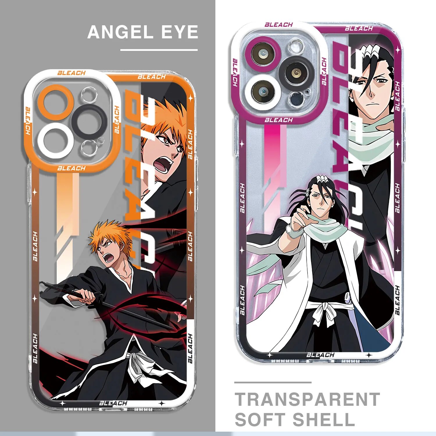 Bleach Kurosaki Ichigo Case for iPhone 7 6s 13 Pro Max 14 15 Plus 11 Pro X XR XS SE 8 12 Mini 12 Pro Cover Transparent Soft
