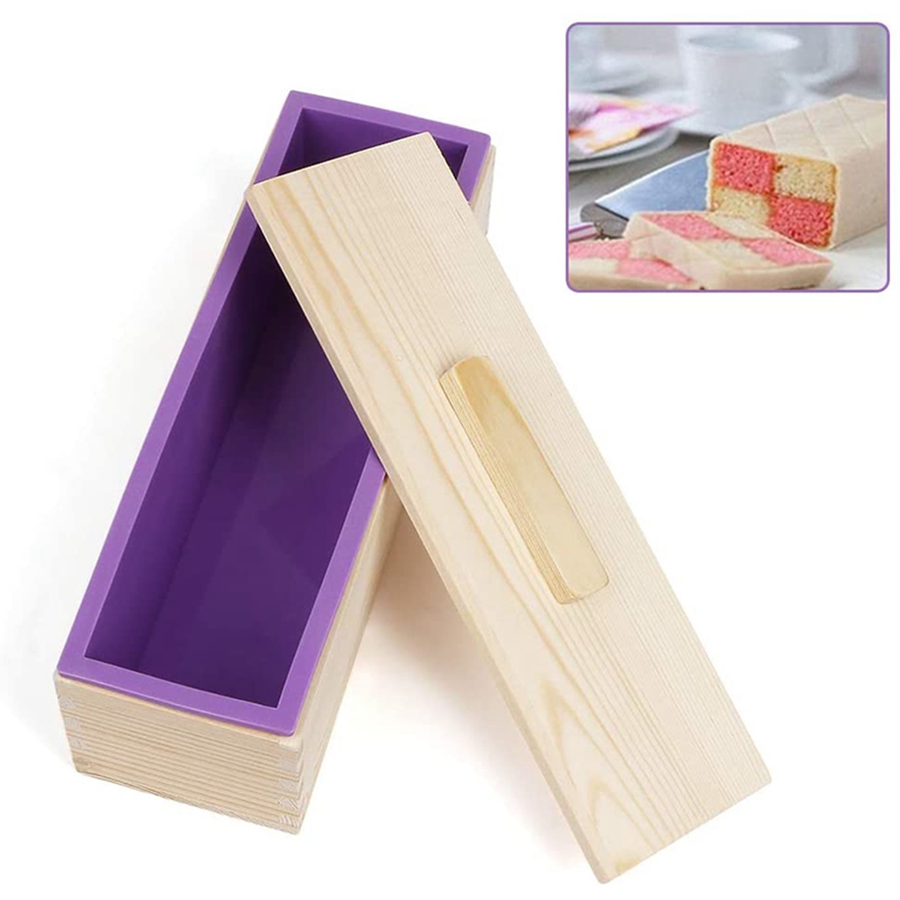 9PCS Silicone Soap Molds Kit,Rectangular Wooden Silicone Soap Mold Cutter SlicerHandmade Soap DIY for Soap Cake Making - Wood color. 