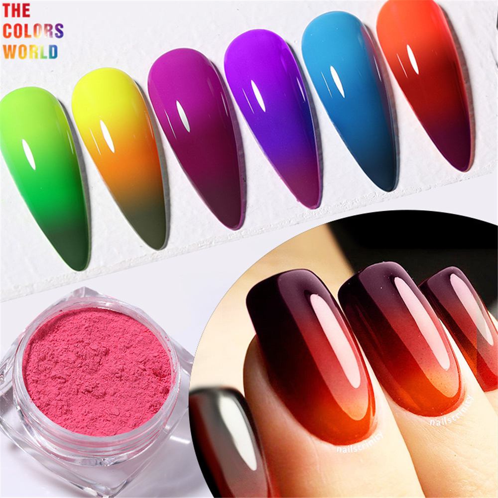 Thermotropic Pigment Powder Color Chang With Temperature Heat Sensitive Color Changing Powder DIY Resin Crafts Nails Clothes. 