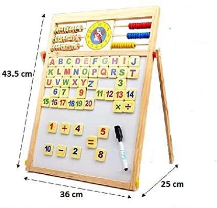 Writing Board Multipurpose Double-Sided Magnetic Wooden Writing Drawing Board. 