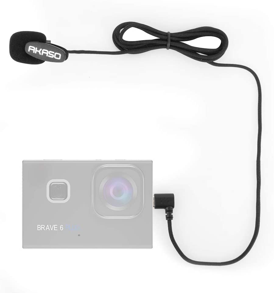 AKASO Brave 7/ Brave 8/ Brave 6 Plus External Microphone Brave 7/ Brave 8/ Brave 6 Plus Action Camera Only (Type-C Port). 