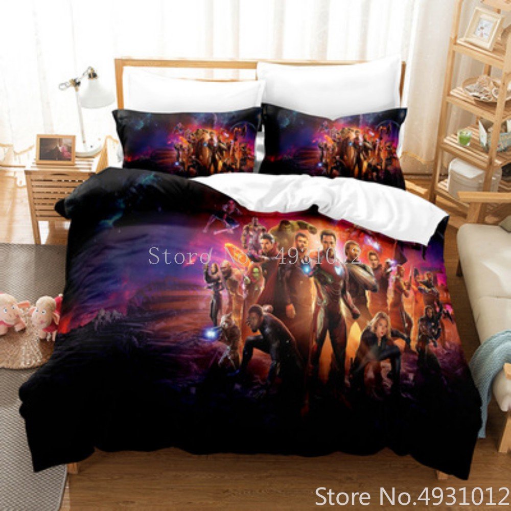 Avengers Hero Series Groot Bedding Set Digital Print 3Pcs Duvet Cover Pillowcase Home Textile Single Double King Bed Size. 
