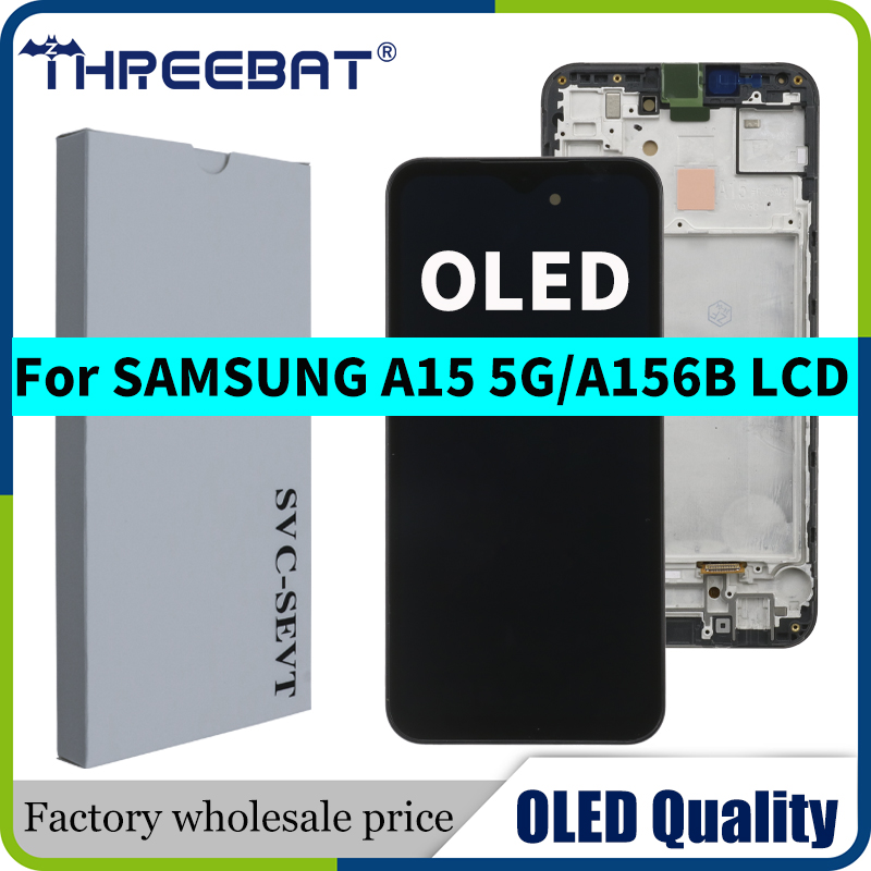 New OLED 90Hz For Samsung A15 4G A155F A155M LCD Display Touch Screen Digitizer For Samsung A15 5G A156B A156E LCD