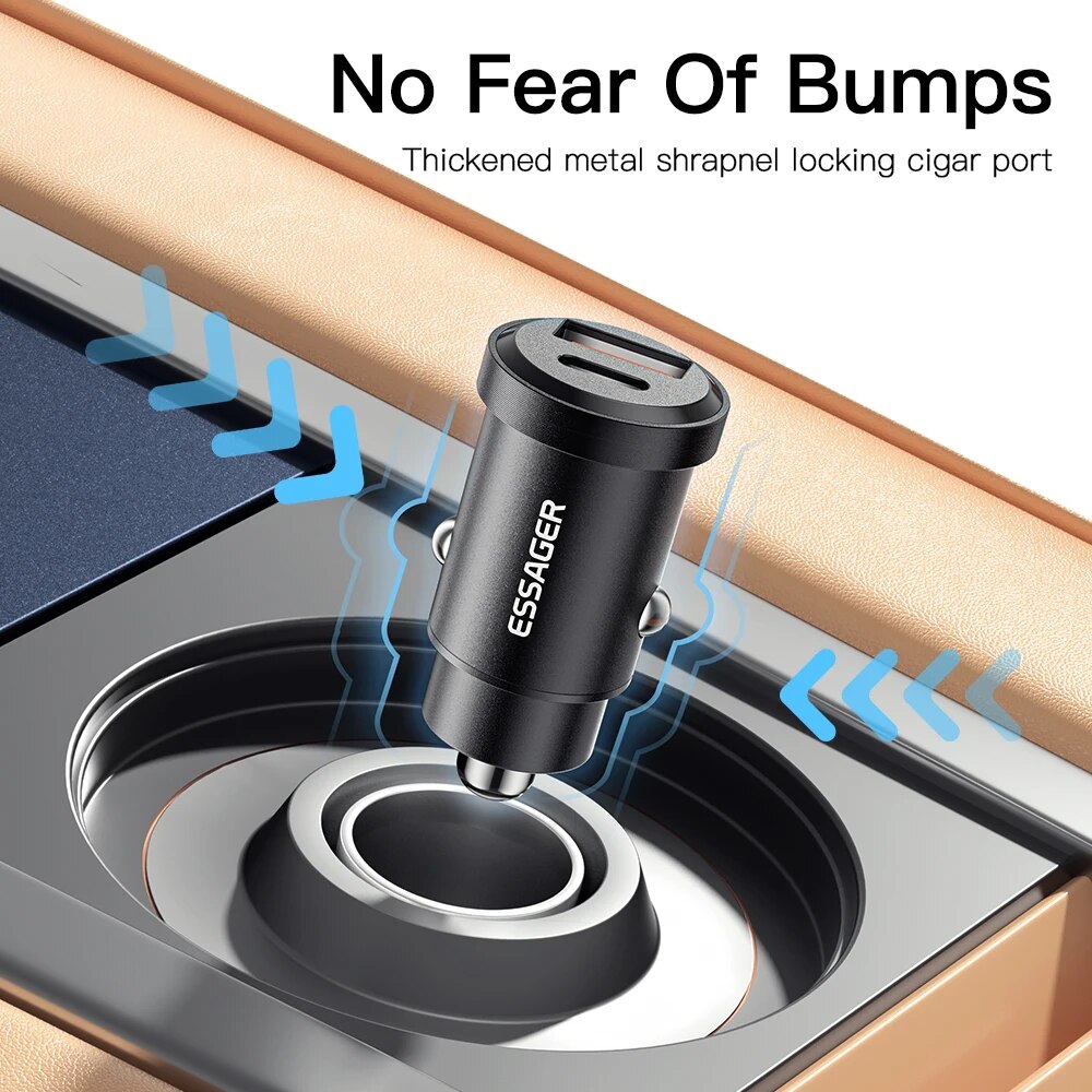 Essager 30W USB C Car Charger Fast Charging For Xiaomi iPhone 14 13 Oneplus Huawei Poco3 Redmi Type C Lighter Car Phone Chargers. 