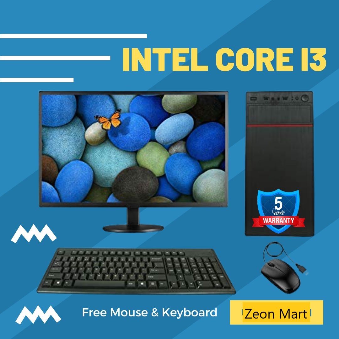 Intel Core I3 RAM 4GB HDD 500GB Monitor 17" Full New Desktop Computer Set.. 