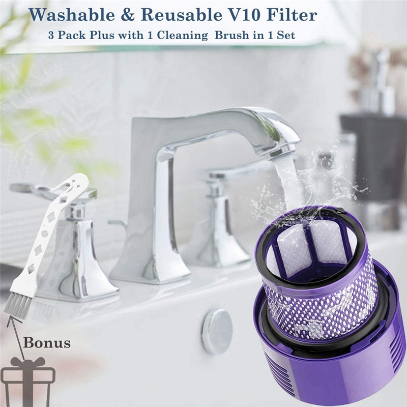 3X Washable Filter Hepa Unit for Dyson V10 SV12 Cyclone Animal Absolute Total Clean Vacuum Cleaner Filters Spare Parts A