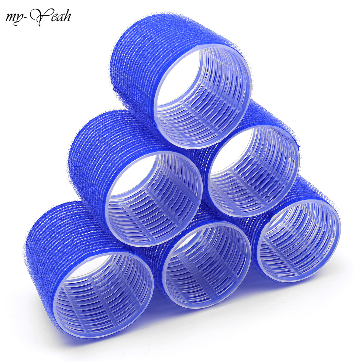 6Pcs/Set Hair Roller Multiple Size Natural Curls Bang Curlers Self-adhesive Roller Fluffy Hair Home Use DIY Styling Tools. 