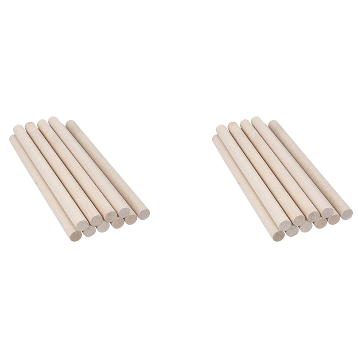 100Pcs Wooden Dowel Rods Unfinished Wood Dowels, Solid Hardwood Sticks for Crafting, Macrame, DIY & More, Sanded Smooth