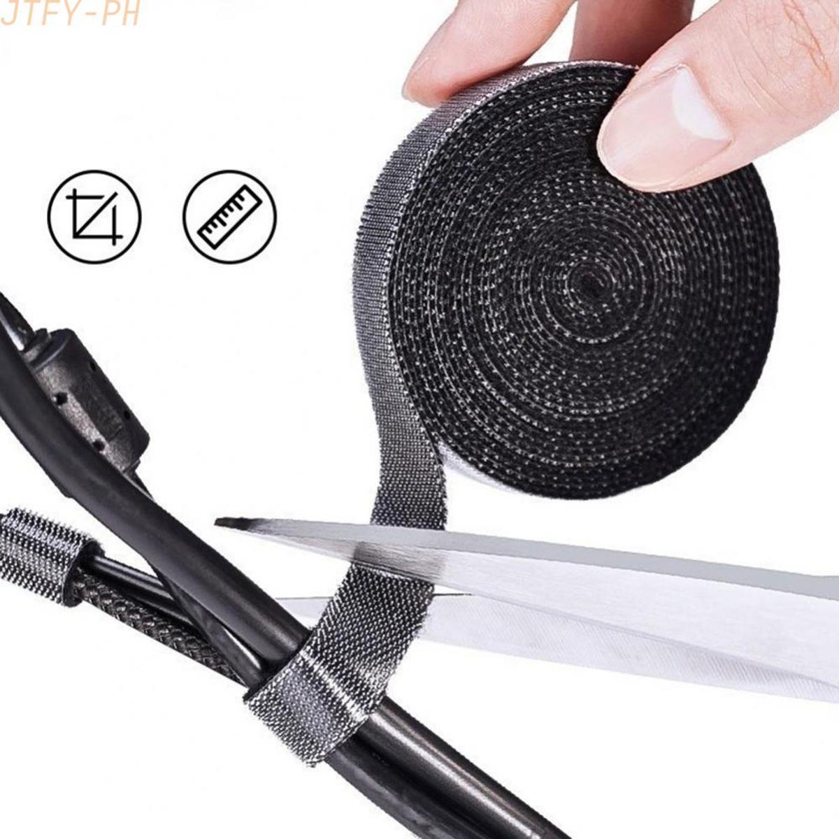 【JTFY Velcro Cable Attachment For Headphones Data Storage Batch Organizer Computer Management Collectionready stock